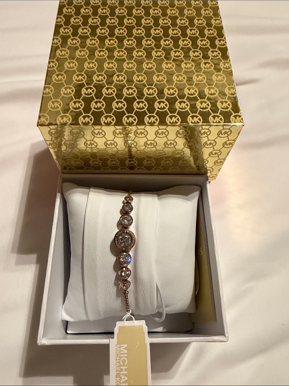 Michael Kors Rose Gold Crystal Station Bracelet